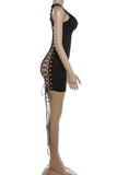 Cut-Out Mini Dress with Drawstring Detail