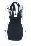 Studded Halter Mini Dress