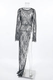 Lace Overlay Casual Dress