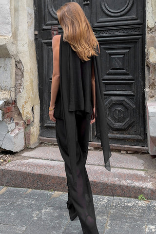 Sleeveless Flowy Pants Set