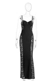 Elegant Lace Panel Evening Dress