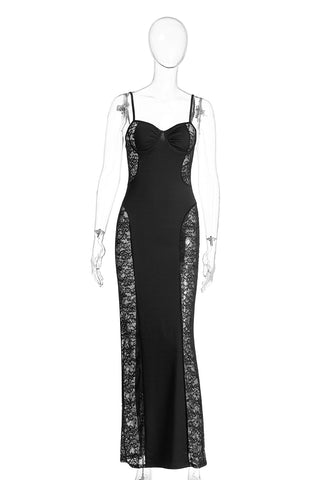 Elegant Lace Panel Evening Dress
