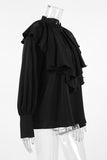 Long Sleeve Ruffle Collar Loose Blouse