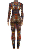 Patterned Full-Body Jumpsuit