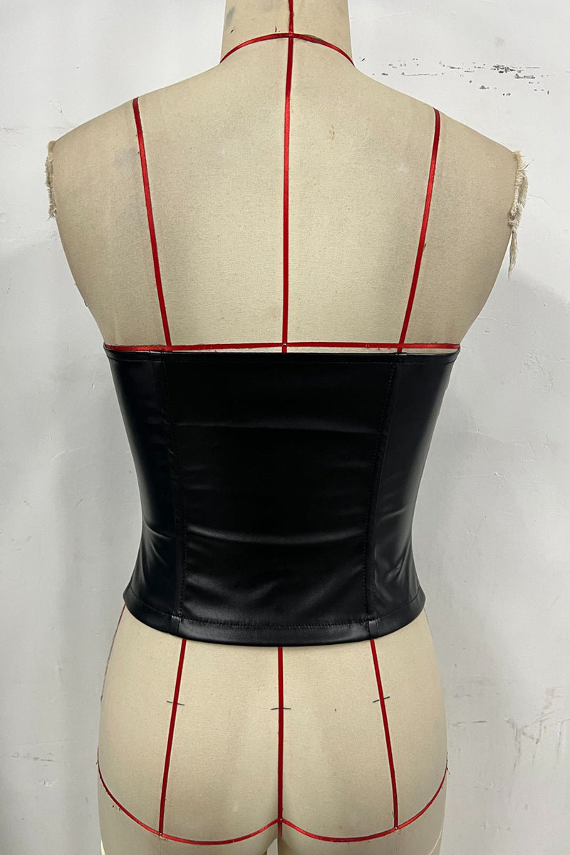 Lace-Up Corset Tank Top