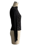 Sheer Lace Long Sleeve Top