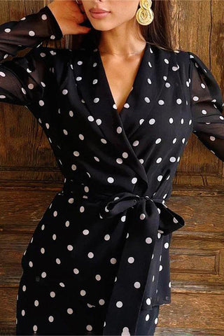 Polka Dot Wrap Skirt Set