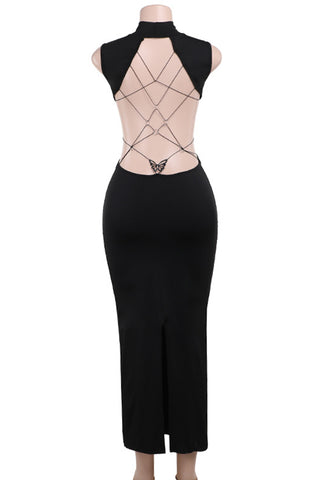 Sleeveless Cutout Evening Dress