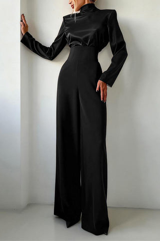 Elegant Satin Long-Sleeve Pant Set