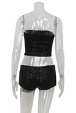 Sequin Tube Top and Shorts Set
