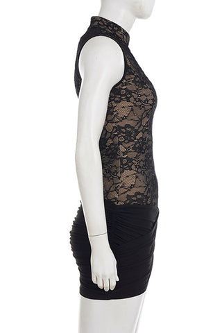 Lace Keyhole Casual Dress