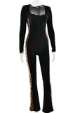 Long-Sleeve Jumpsuit with Side Detail