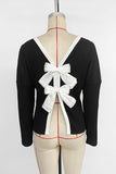 Bow-Back Detail Long Sleeve Top