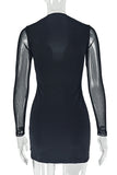 Sheer Sleeve Halter Casual Dress