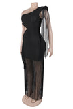 Elegant Cut-Out Fringe Casual Dress