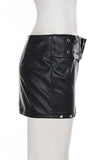 Belted Mini Skirt with Metal Accents