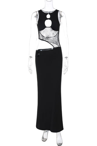 Elegant Cutout Lace Evening Dress