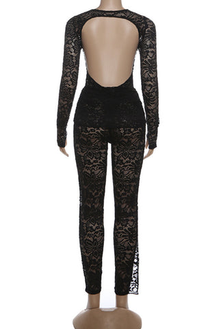 Elegant Lace Cut-Out Jumpsuit