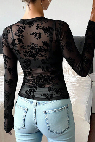 Sheer Long-Sleeve T-Shirt