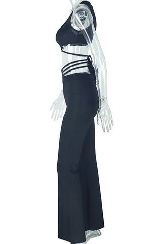 Strappy Zippered Pants Set