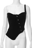 Button Accent Corset Tank Top