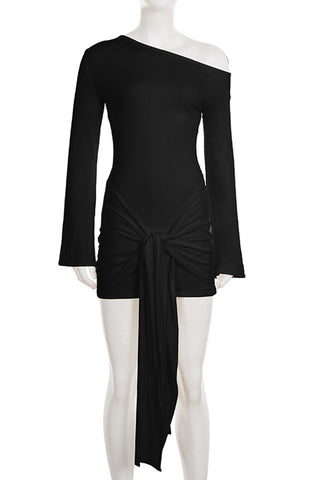 One-Shoulder Casual Mini Dress