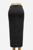 Button-Front Denim Maxi Skirt