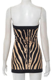Strapless Zebra Print Mini Dress
