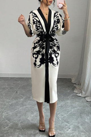 Floral Wrap Midi Dress