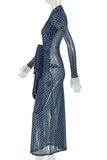 Long Sleeve Midi Dress with Pattern