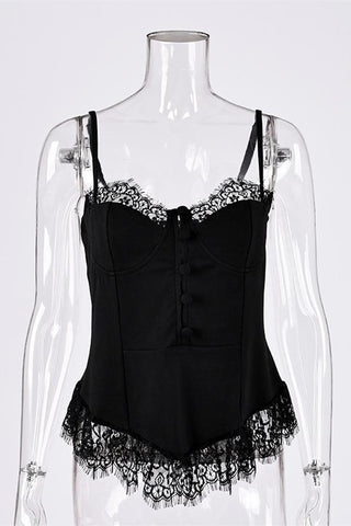 Elegant Button-Front Lace Camisole