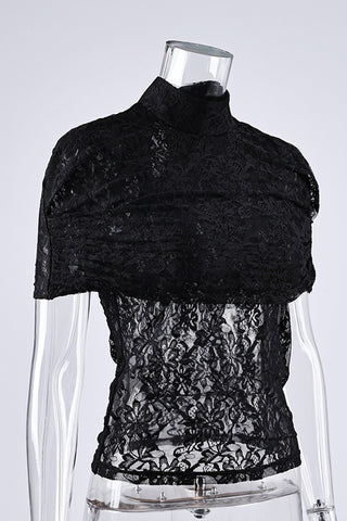 High-Neck Lace Tank Top