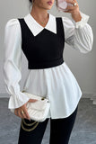 Layered Collar Long Sleeve Shirt
