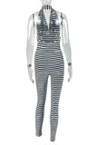 Striped Halter Jumpsuit
