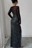 Off-Shoulder Sparkle Evening Dress