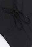 Lace Trim Ribbon Tie Tank Top