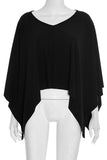 Flowing V-Neck Poncho Blouse