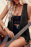 Studded Fringe Vest