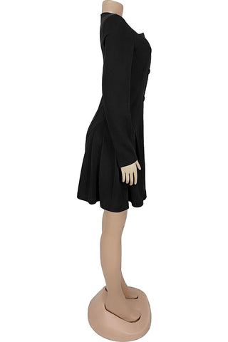 Elegant Button-Front Evening Dress