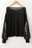 Sequin Sleeve Sweatshirt