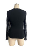 Lace-Sleeve Bustier T-Shirt