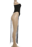 Strapless Fringe Detail Tank Top