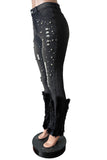 Distressed Denim Flare Jeans