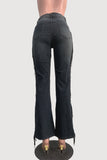 Fringe-Trim Straight Jeans