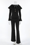 Elegant Button-Front Pants Set