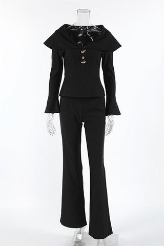 Elegant Button-Front Pants Set