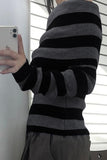 Off-Shoulder Striped Sweater