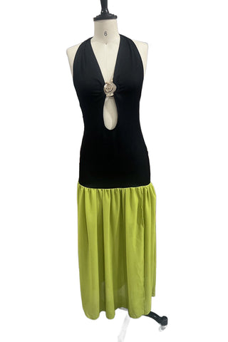 Halter Neck Casual Dress with Cutout Design