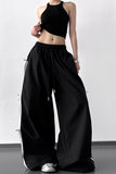 Wide-Leg Pants with Ribbon Detail
