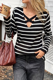 Cut-Out Striped Sweater